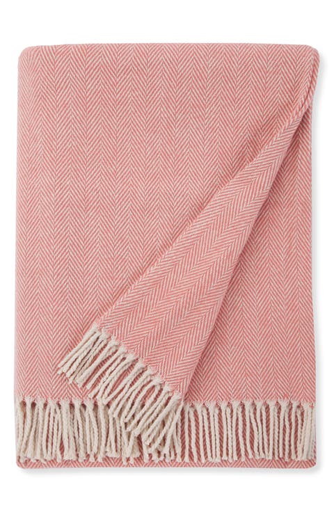 Celine Fringed Herringbone Cotton Throw