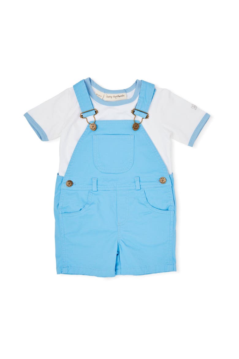 Denim Overall Shorts, Alternate, color, Sky Blue