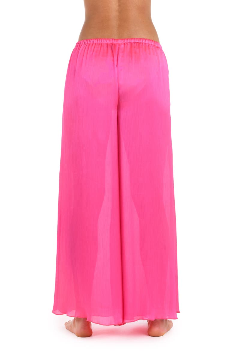 Radiance Textured Satin Cover-Up Palazzo Pants, Alternate, color, BRIGHT PINK