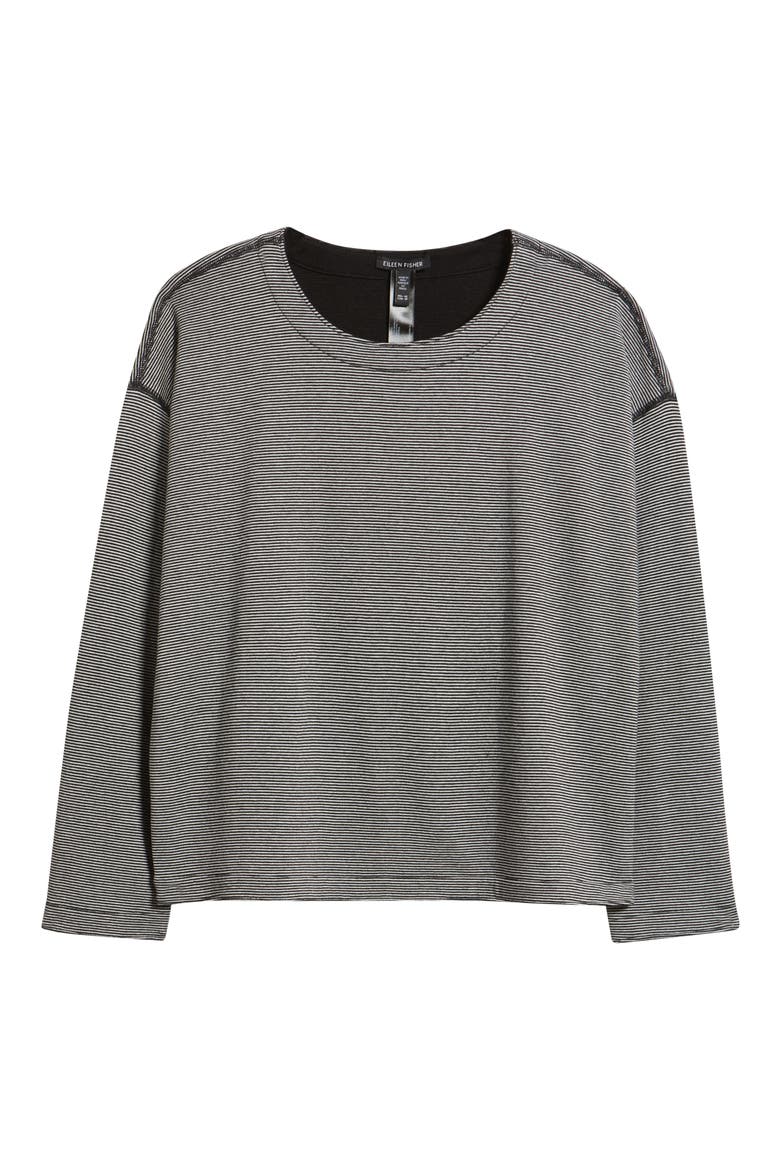 Reversible Organic Cotton Top, Alternate, color, BLACK/ IVORY