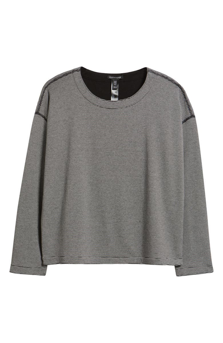 Eileen Fisher Reversible Organic Cotton Top, Alternate, color, Black/ Ivory