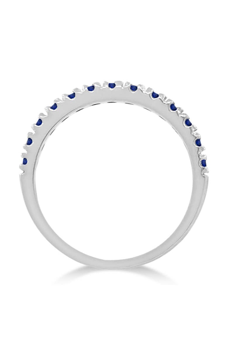 Blue Sapphire Stackable Ring/ Anniversary Band in 14k, Alternate, color, 0.37ct/White Gold