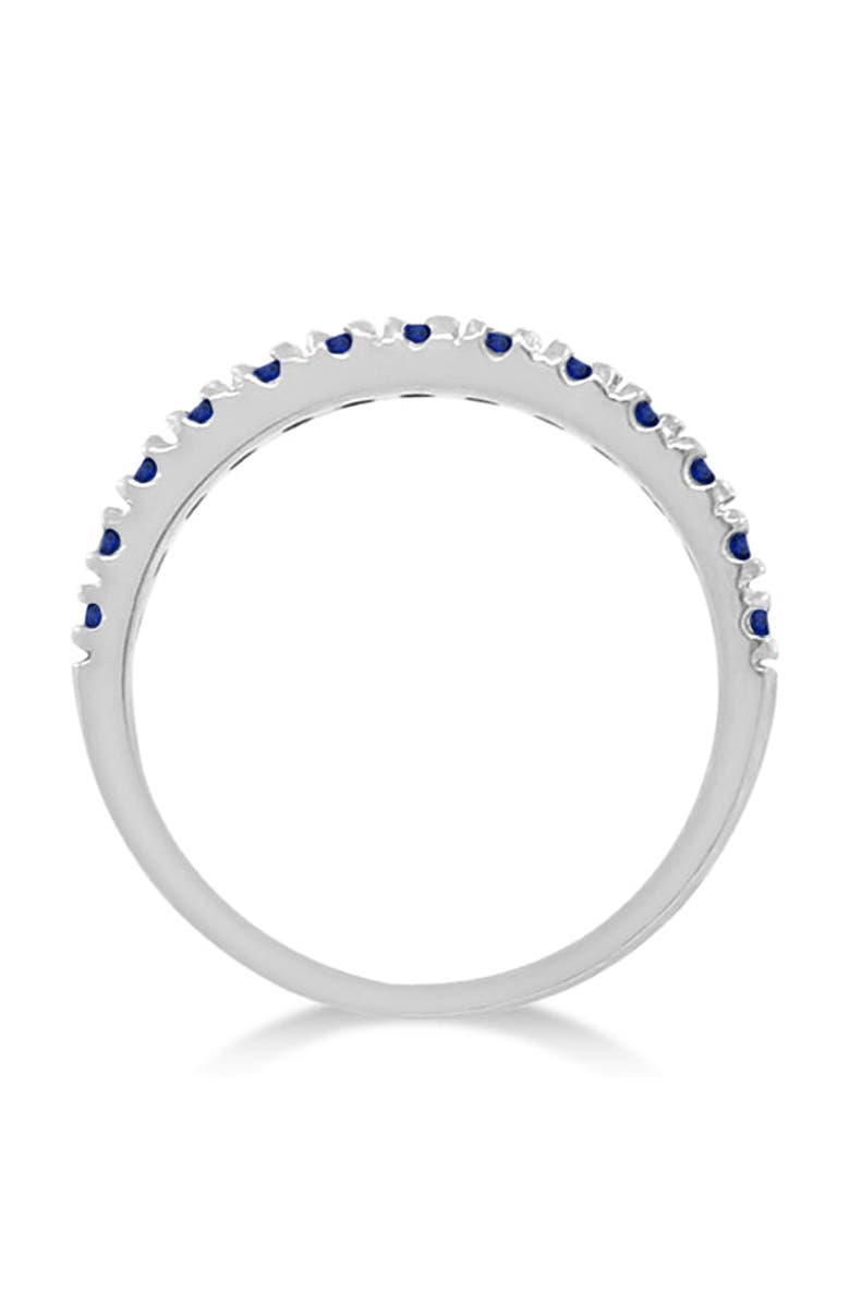 ALLUREZ Blue Sapphire Stackable Ring/ Anniversary Band in 14k, Alternate, color, 0.37Ct/White Gold