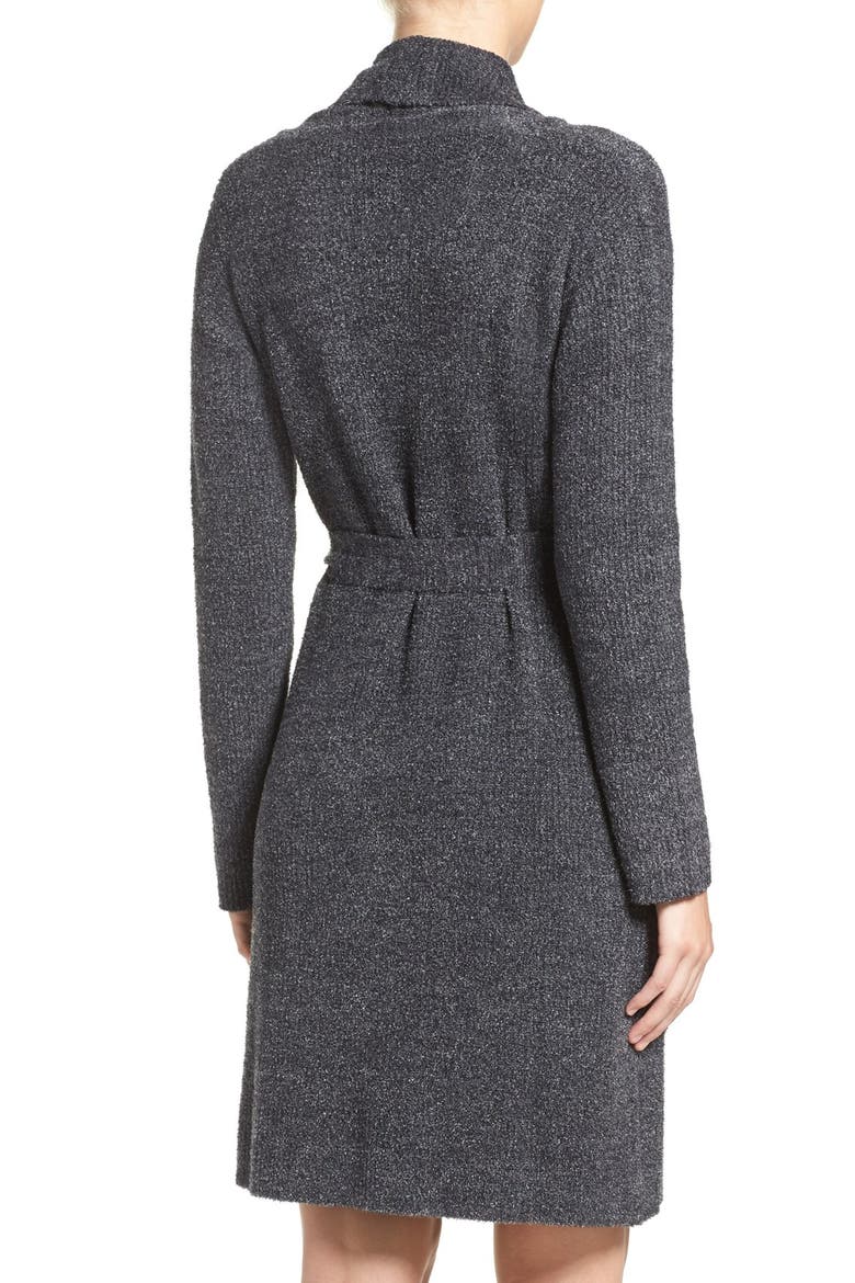 Barefoot Dreams CozyChic Lite® Short Robe, Alternate, color, BLACK/ GRAPHITE