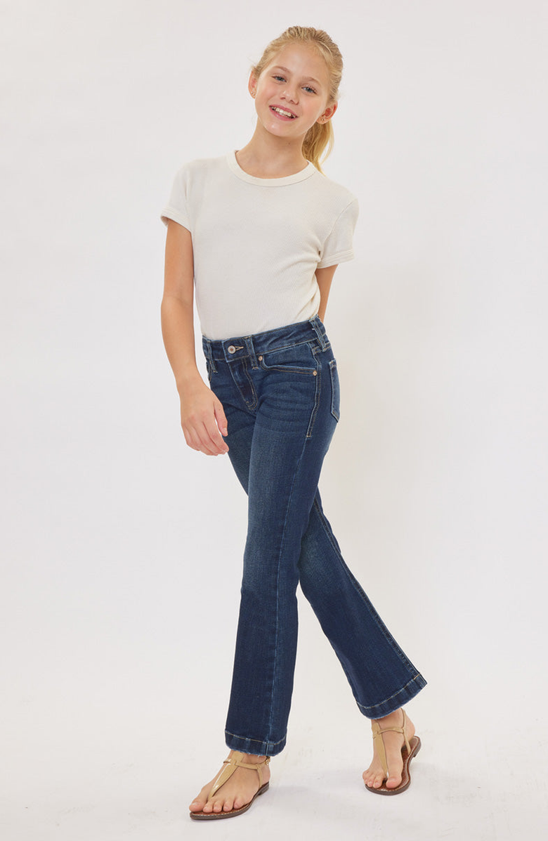 KanCan Aster Mid Rise Kids Flare Jeans, Alternate, color,