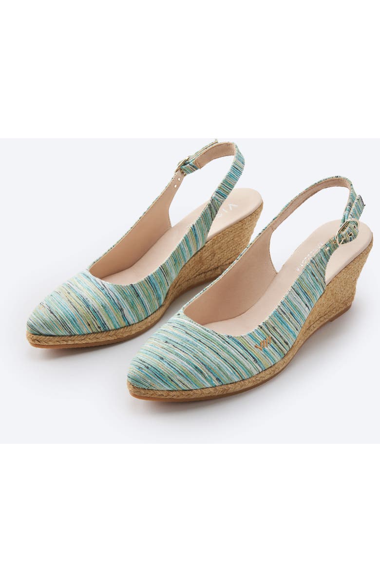 VISCATA Palomera Canvas Espadrille Wedges, Alternate, color, Multicolor Blue