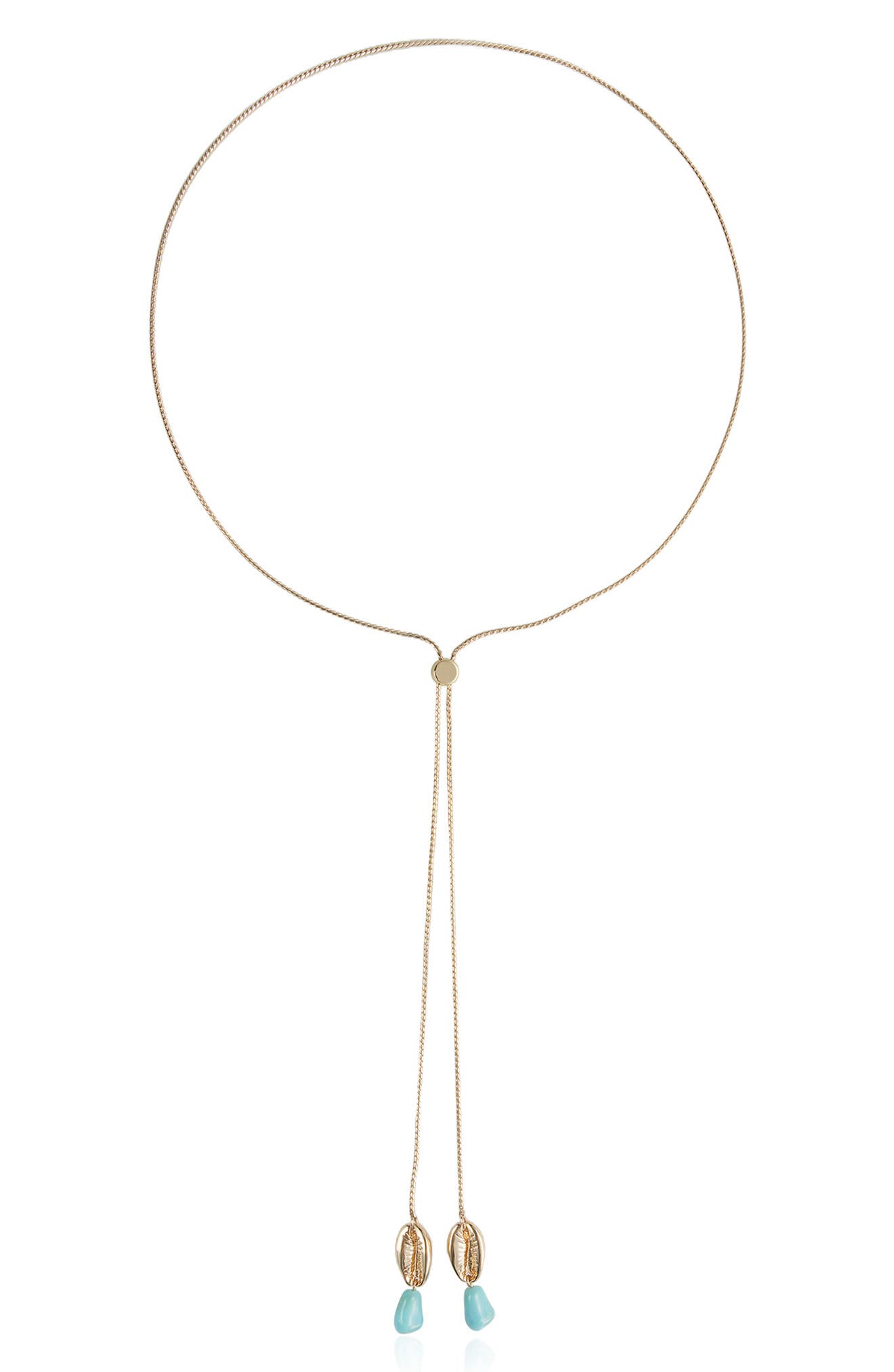 Ettika Beaded Cowrie Charm Bolo Necklace