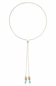 Beaded Cowrie Charm Bolo Necklace