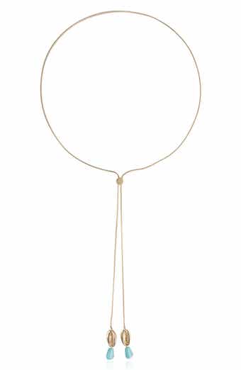 Beaded Cowrie Charm Bolo Necklace