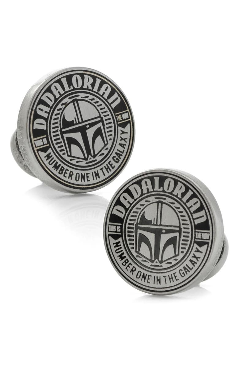 Cufflinks, Inc. Star Wars<sup>™</sup> Mandalorian Jacquard Stripe Tie & Cuff Links Set, Alternate, color, Blue Multi