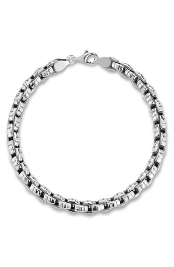 Yield Of Men Round Box Chain Bracelet In Silver