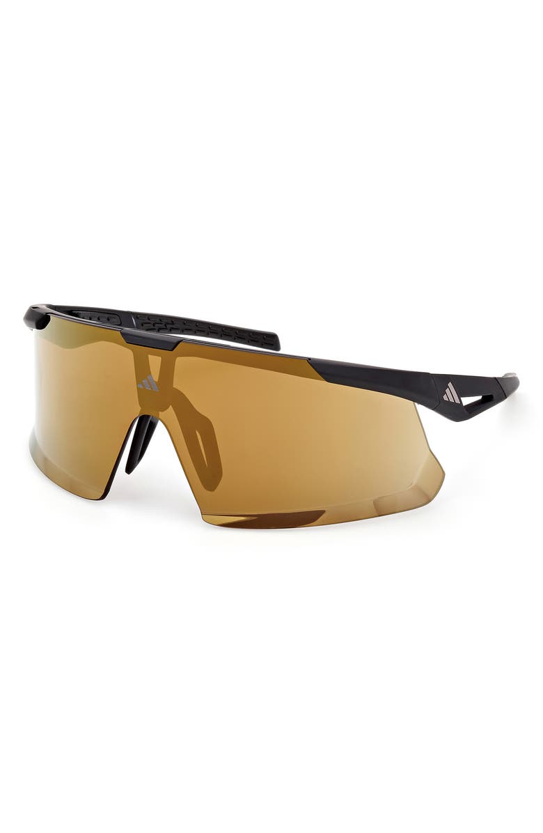 adidas 00mm Shield Sunglasses, Alternate, color, Matte Black / Brown Mirror
