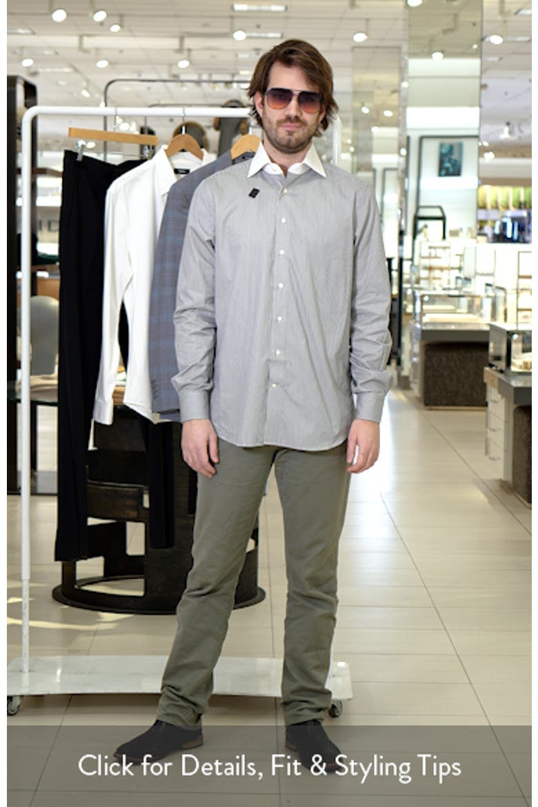 Modern Fit Stripe Cotton Poplin Dress Shirt video