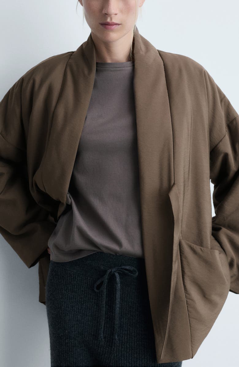 MANGO Short Satin Robe, Alternate, color, 