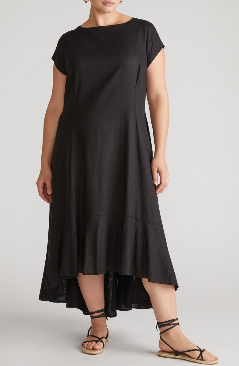 Universal Standard Sunset Cap Sleeve Linen Blend Dress, Main, color, 