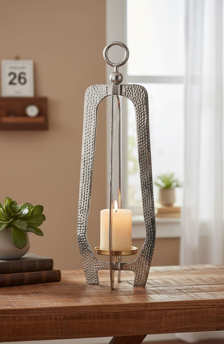 A & B Home Hammered Metal Lantern, Alternate, color, 