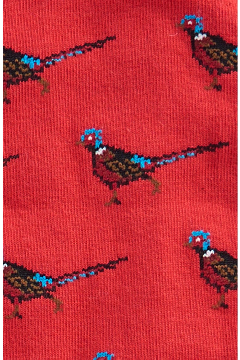 Mavin Pheasant Cotton Blend Crew Socks, Alternate, color, RED/ PHEASANT