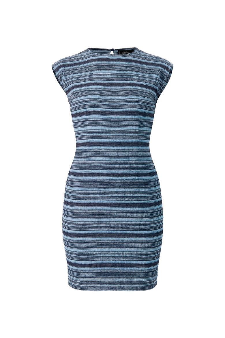 Short Sleeveless Knit Dress with Round Neck, Alternate, color, Blue