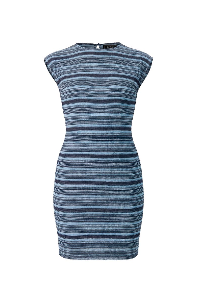 IVONNE Short Sleeveless Knit Dress with Round Neck, Alternate, color, Blue