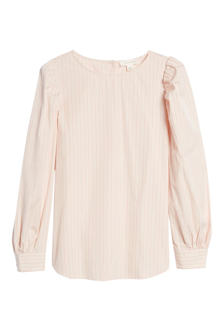 Stripe Bateau Neck Cotton Poplin Top, Alternate, color, PINK MARTA STRIPE