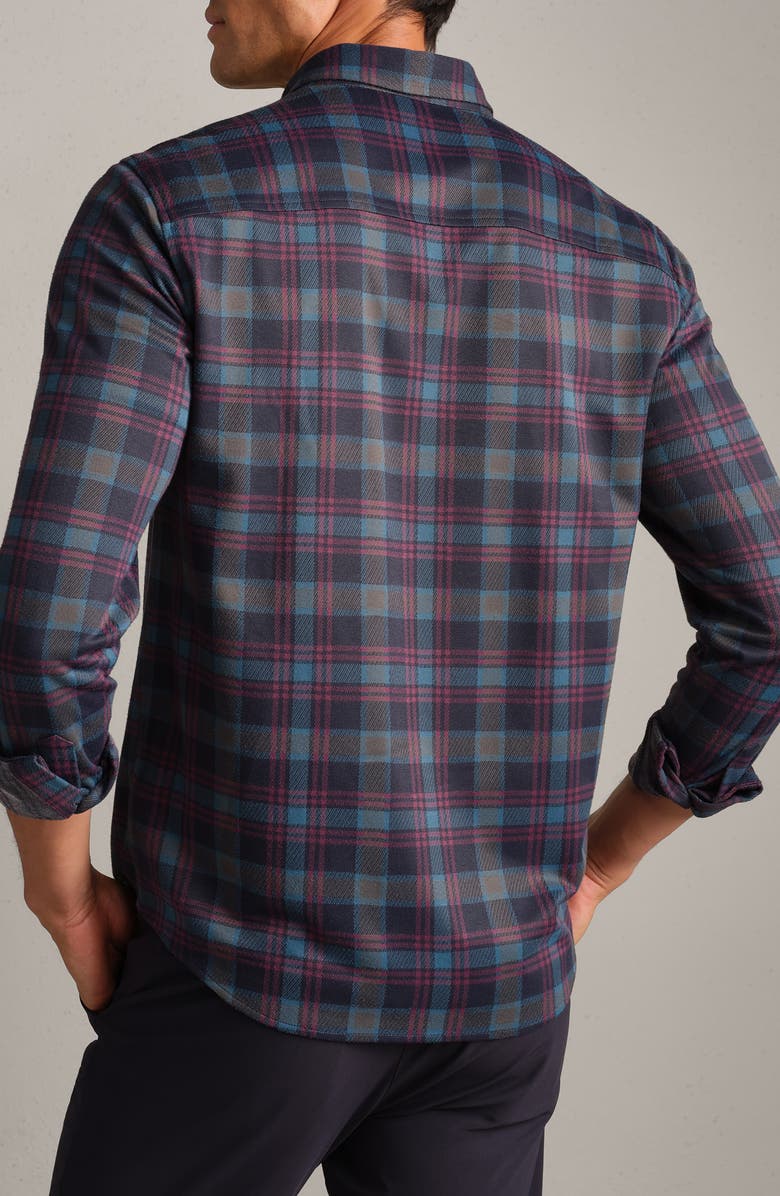 Rhone Hardy Plaid Flannel Button-Up Shirt, Alternate, color, True Navy Plaid
