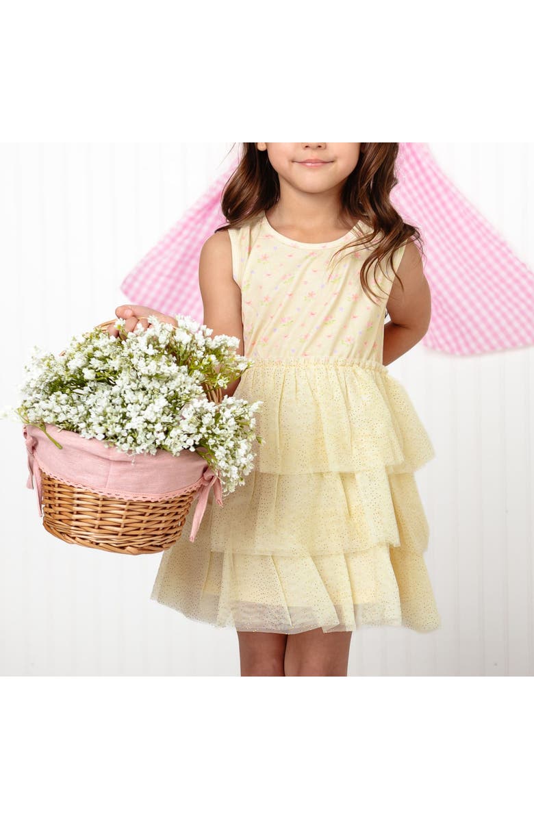 Sweet Wink Lemon Floral Tank Tutu Dress, Alternate, color, Pastel Yellow