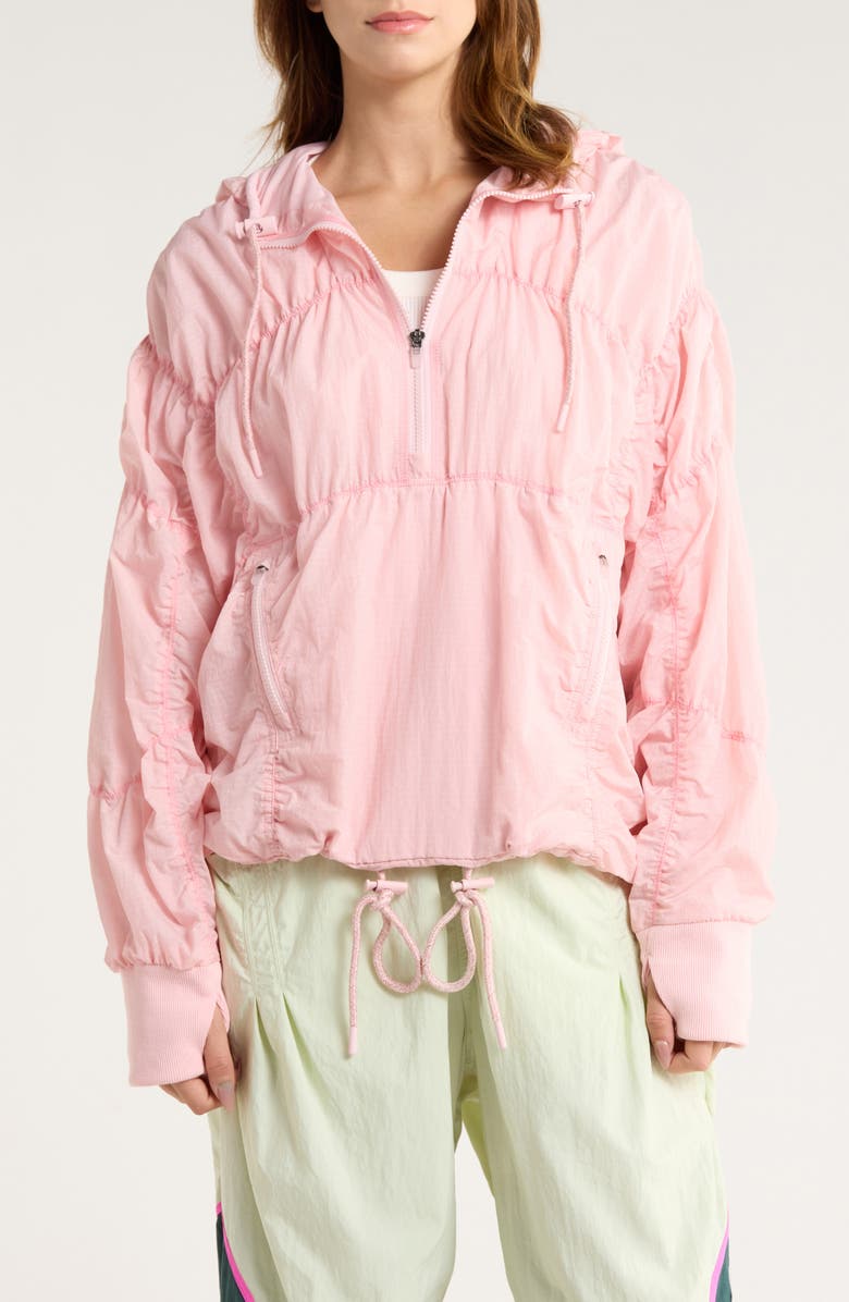 Free People FP Movement FP Light Packer Water Resistant Hiking Pullover, Main, color, Rose Water