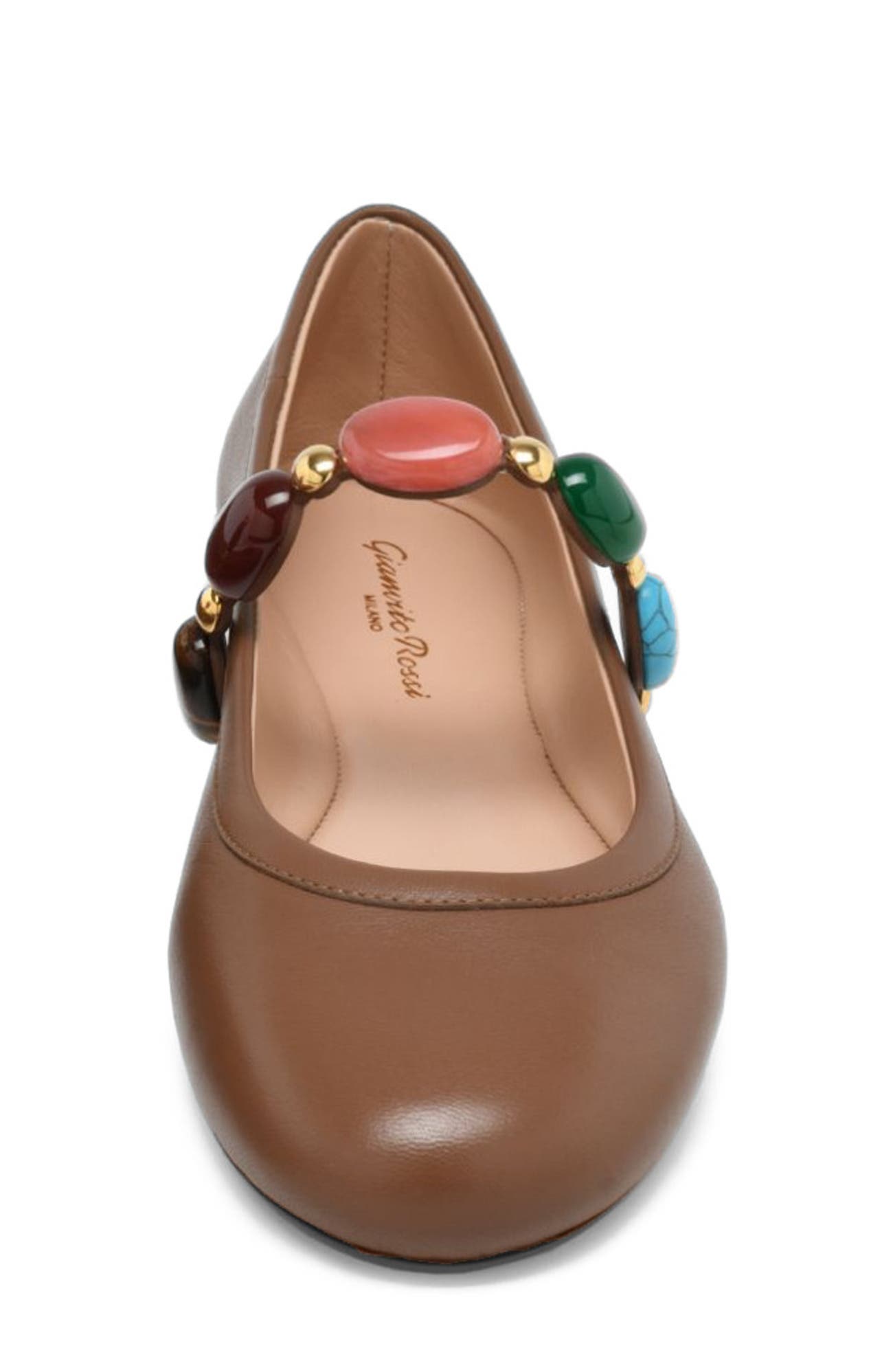 Shanti Mary Jane Ballerina, Alternate, color, Brown Leather