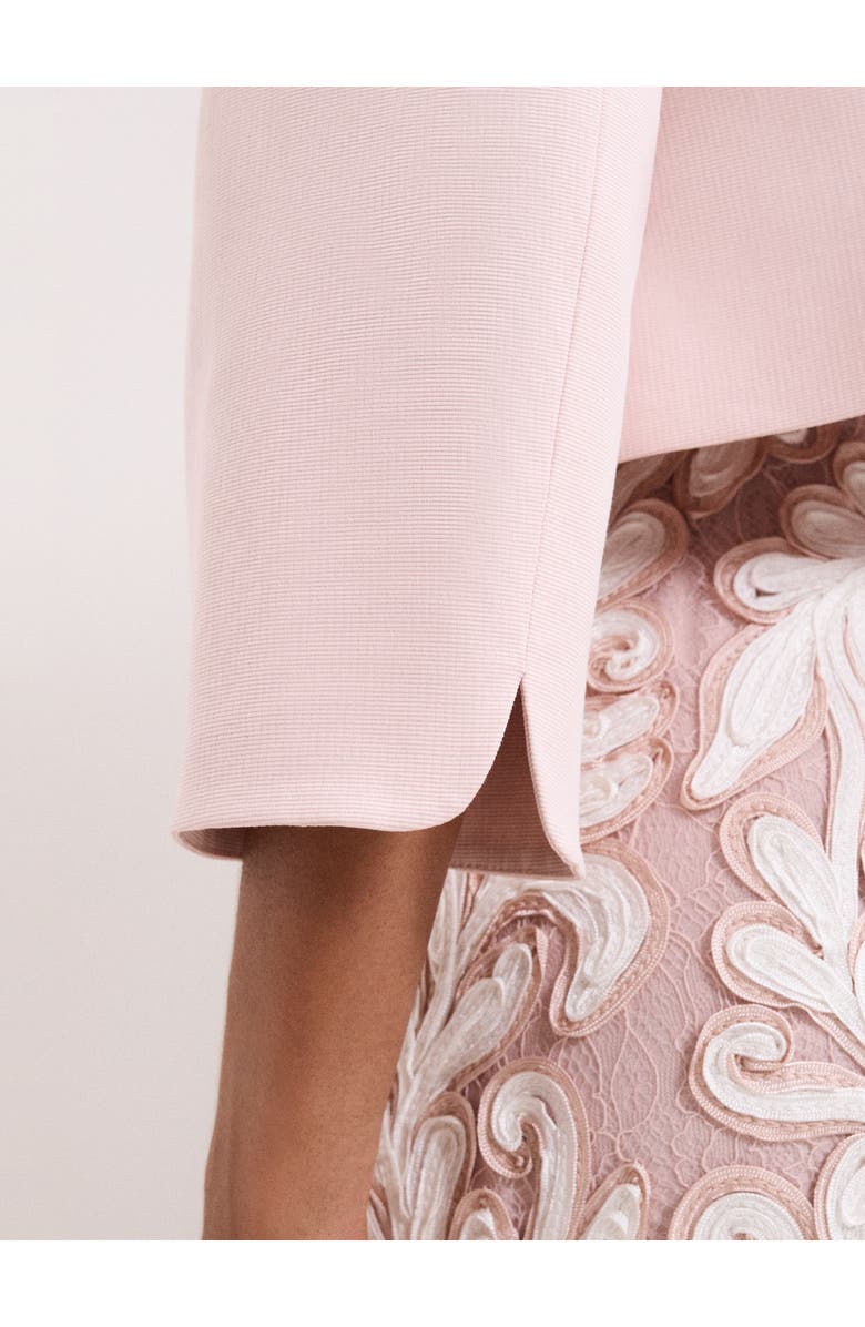 Phase Eight Elizabeth Cropped Round Neck Jacket, Alternate, color, Pale Pink