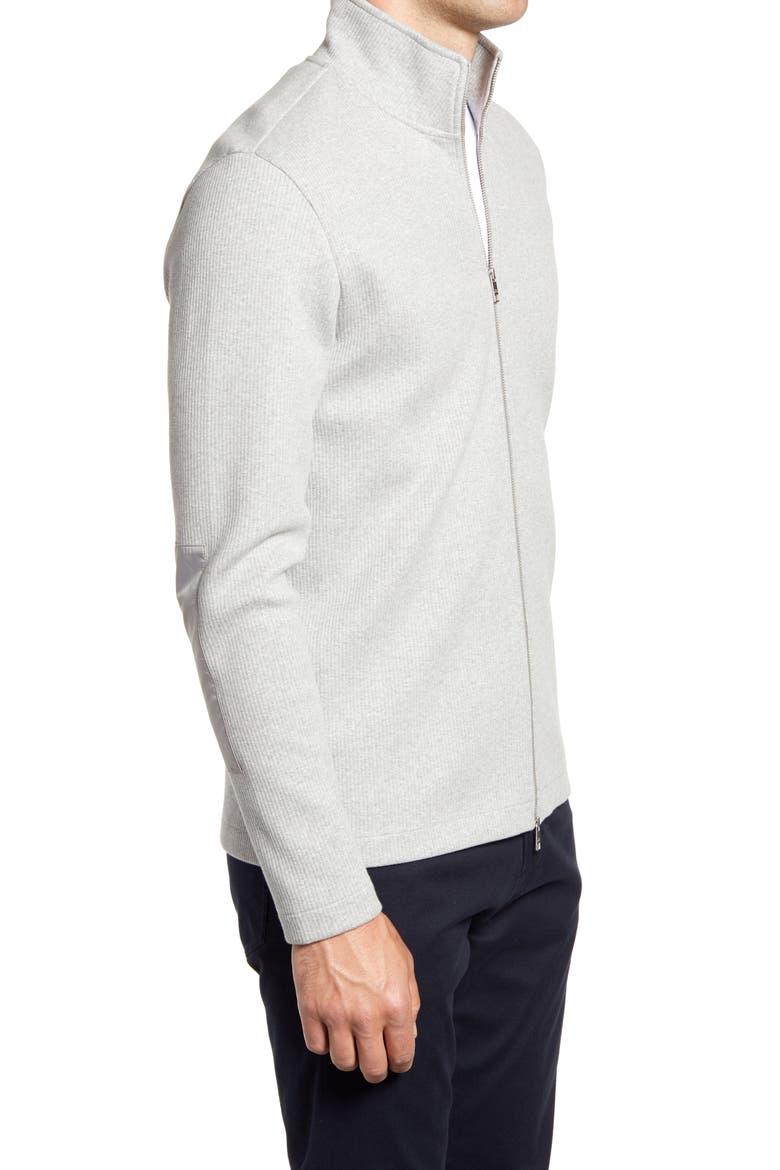 Hvar Zip Through Cotton Blend Sweater, Alternate, color, GREY MARL