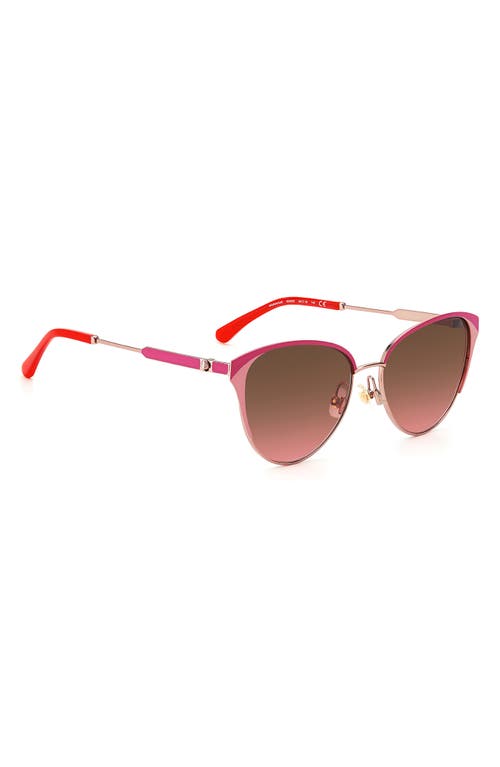 Kate Spade New York Ianna 56mm Gradient Cat Eye Sunglasses In Rose Gold