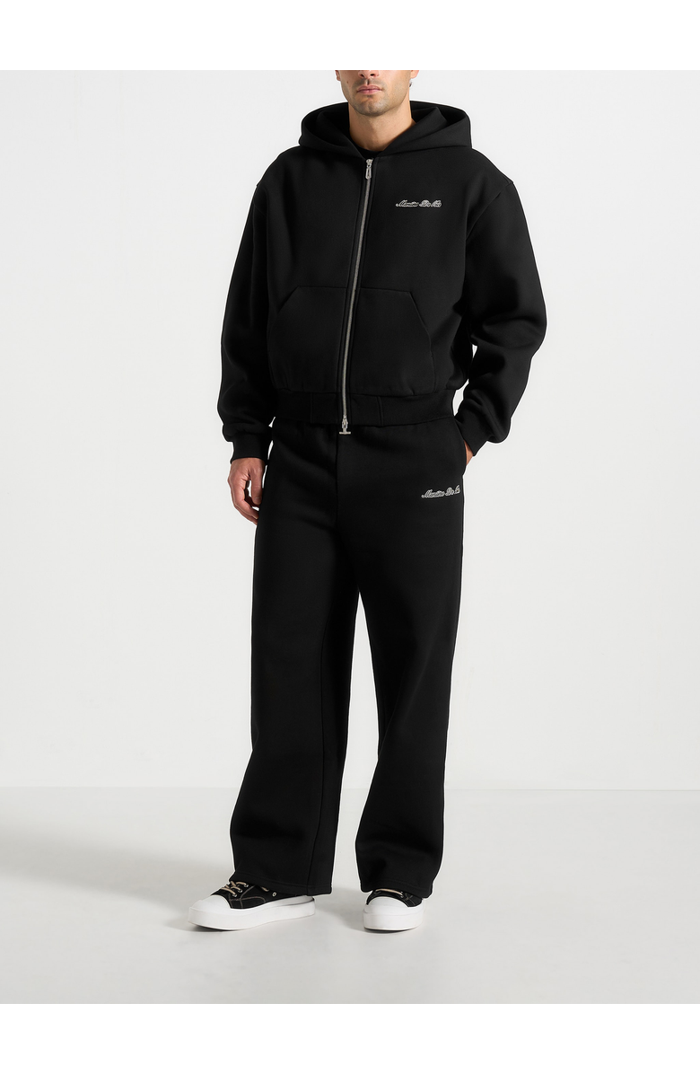 Manière De Voir Unisex Signature Wide Leg Sweatpants, Alternate, color, Black