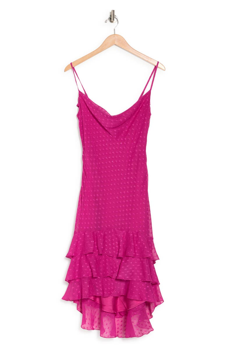 Betsey Johnson Ruffle Clip Dot Chiffon Slipdress, Alternate, color, 