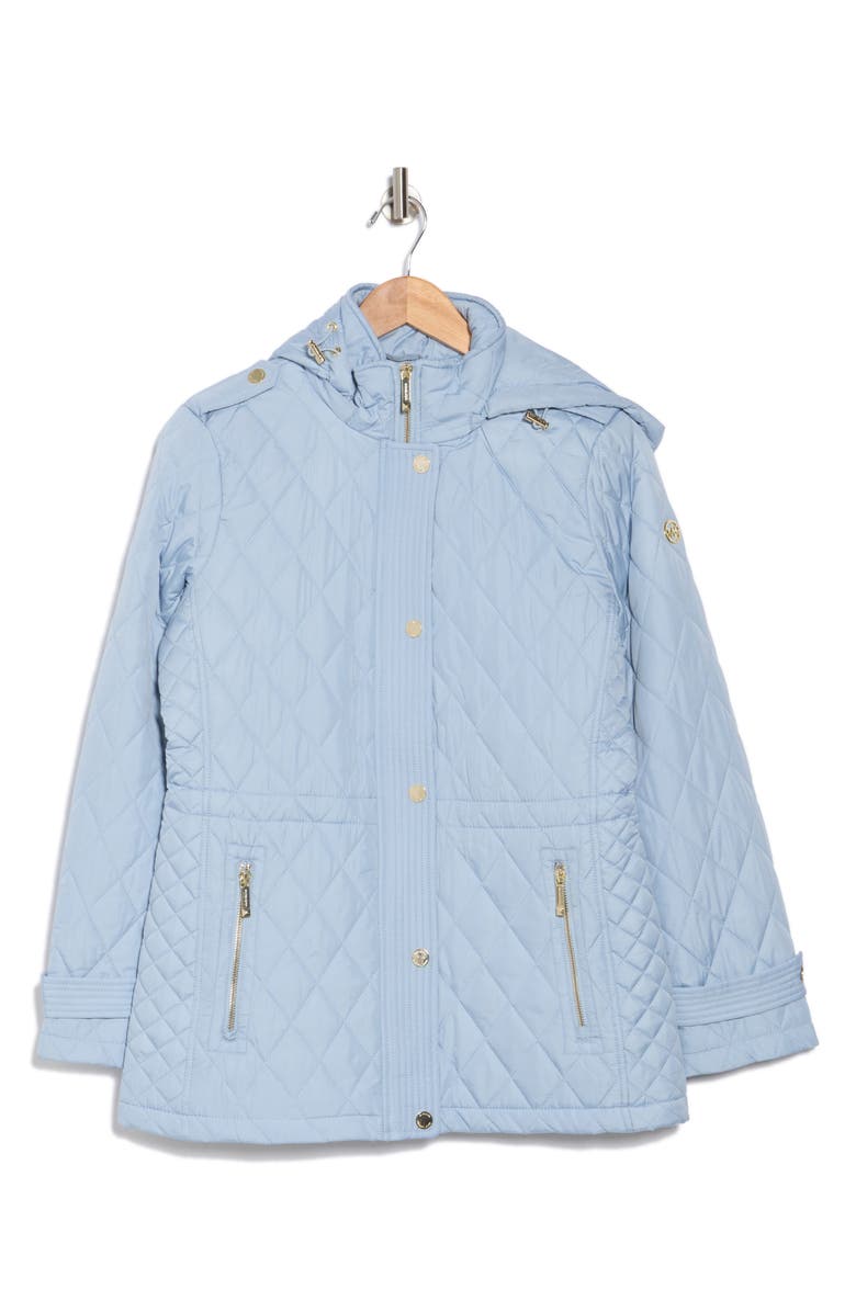 Michael Kors Diamond Quilt Anorak, Alternate, color, Light Chambray