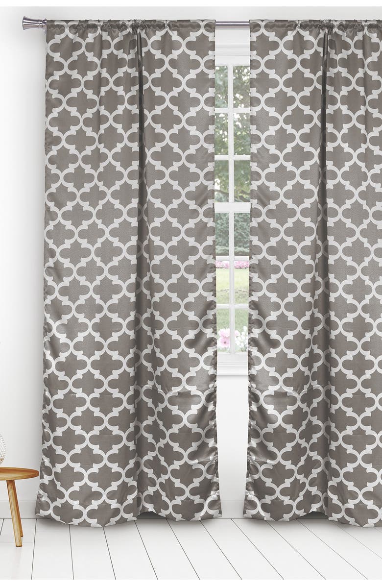 Duck River Textile L'kyra Geometric Blackout Curtain Set - Grey, Main, color,