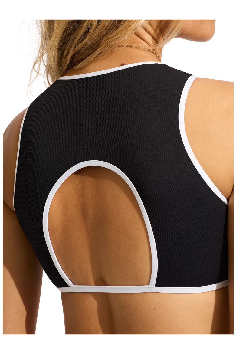 Crop Tankini Top, Alternate, color, BLACK