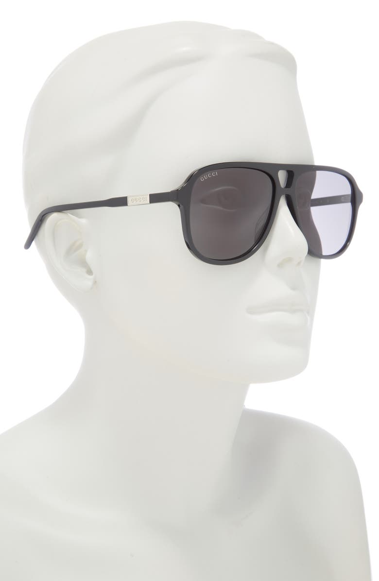 Gucci 57mm Aviator Sunglasses, Alternate, color,