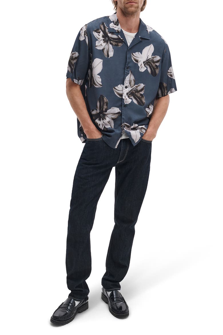 Avery Floral Camp Shirt, Alternate, color, NAVY