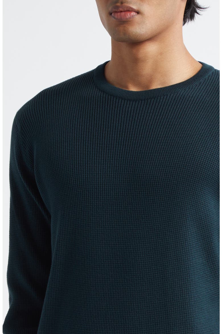Calix Thermal Stitch Sea Island Cotton Sweater, Alternate, color, RAINFOREST