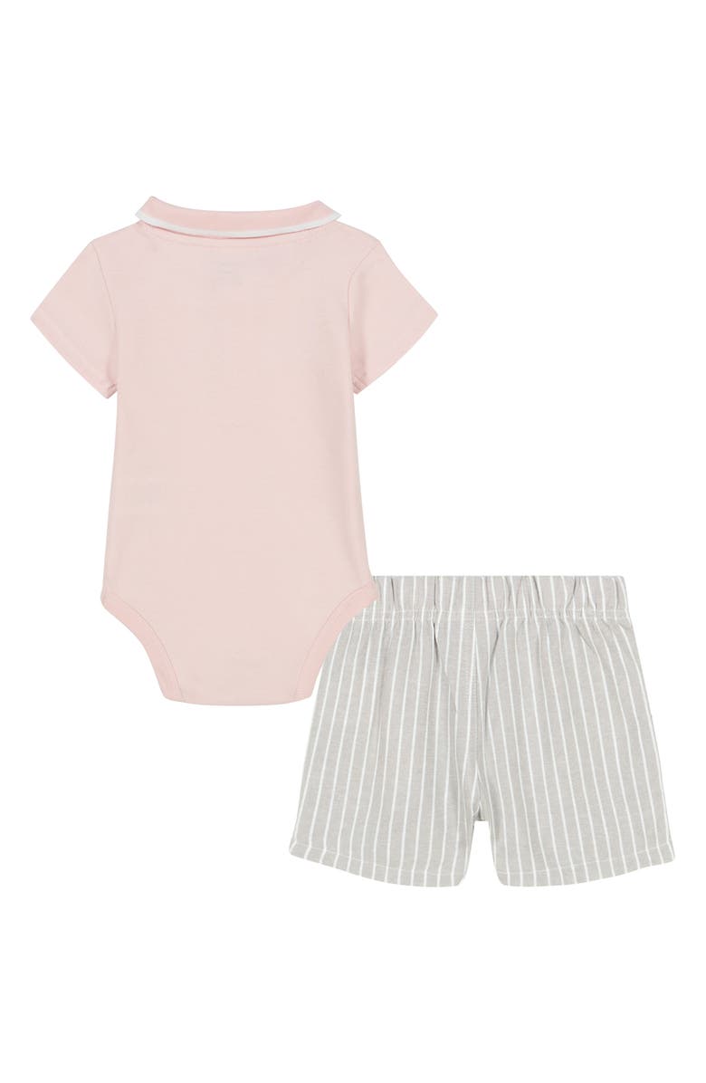 Calvin Klein Knit Polo Bodysuit & Stripe Shorts Set, Alternate, color,