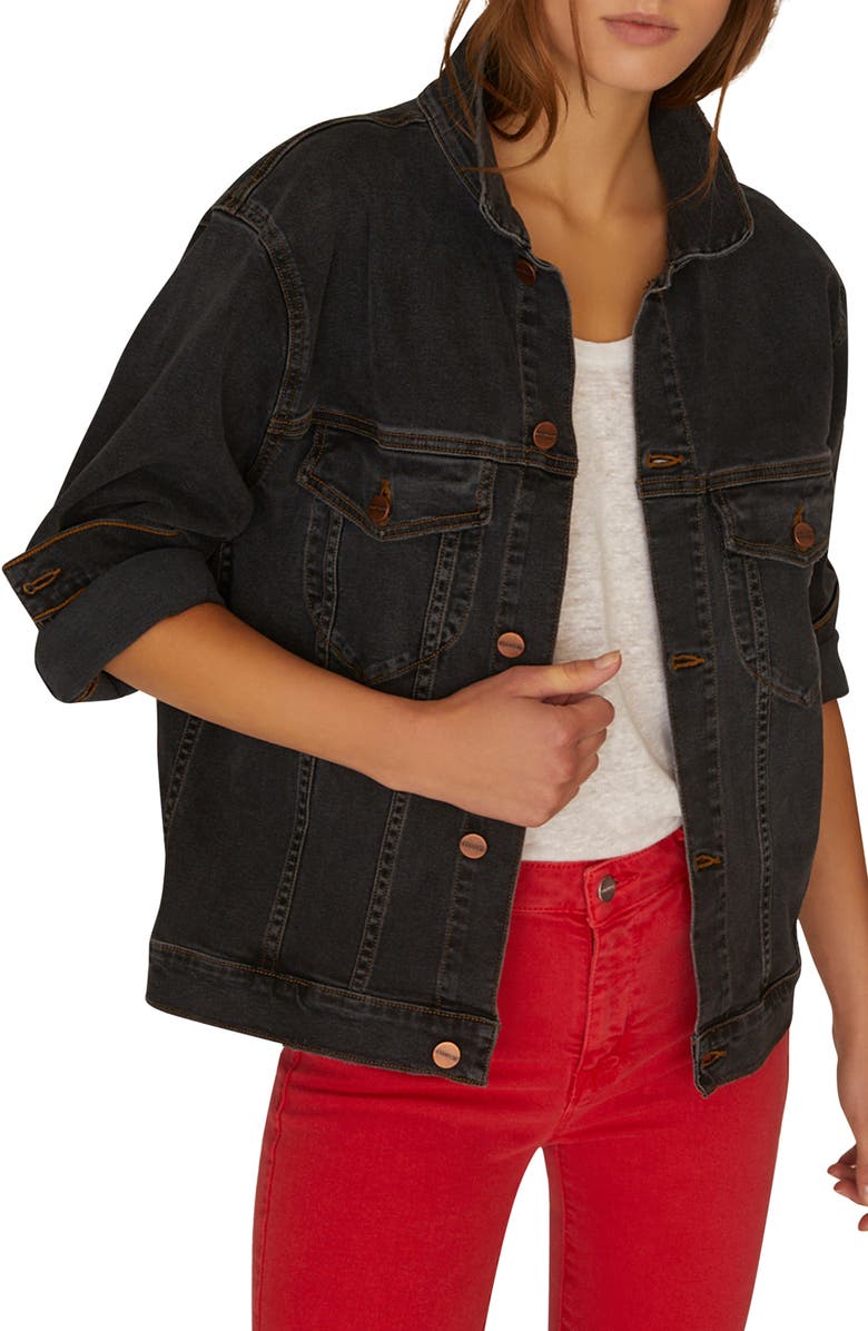 Sanctuary Axel Oversize Denim Trucker Jacket, Main, color, 