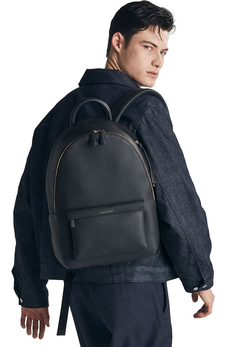 MAISON de SABRÉ Leather Backpack, Alternate, color, Black Caviar