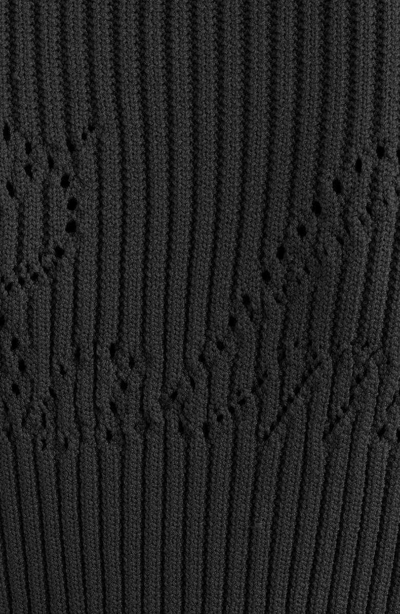 Balmain Rib Openwork Crop Cardigan, Alternate, color, 