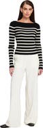 ELLE Collection Fine Gauge Light Weight Striped Sweater