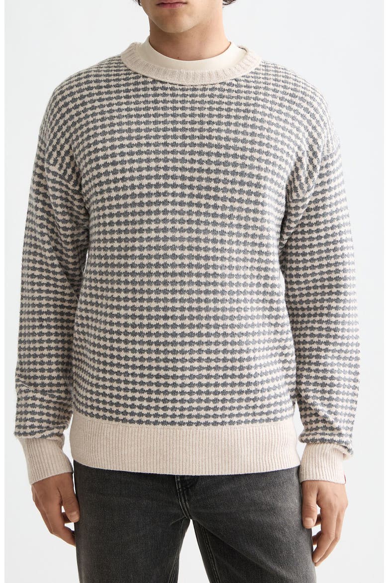 Mélange Chenille Crewneck Sweater, Main, color, GREY MELANGE/ EGGNOG