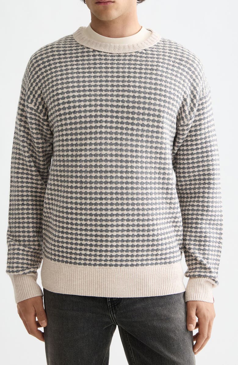 Scotch & Soda Mélange Chenille Crewneck Sweater, Main, color, Grey Melange/ Eggnog