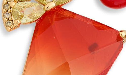 Eye Candy Los Angeles Anya Cubic Zirconia Fruit Juice Drop Earrings In Orange