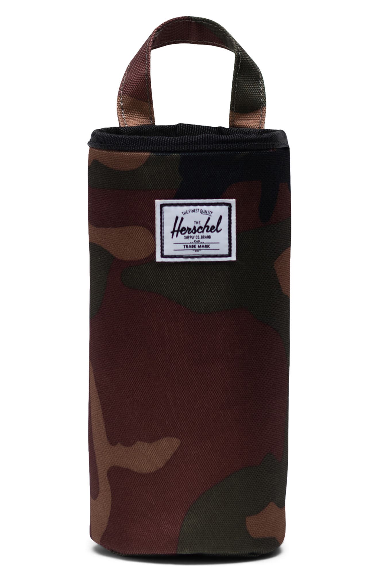 Alexander Insulated Recycled Polyester Zip Tote and Bottle Holder, Alternate, color, WOODLAND CAMO