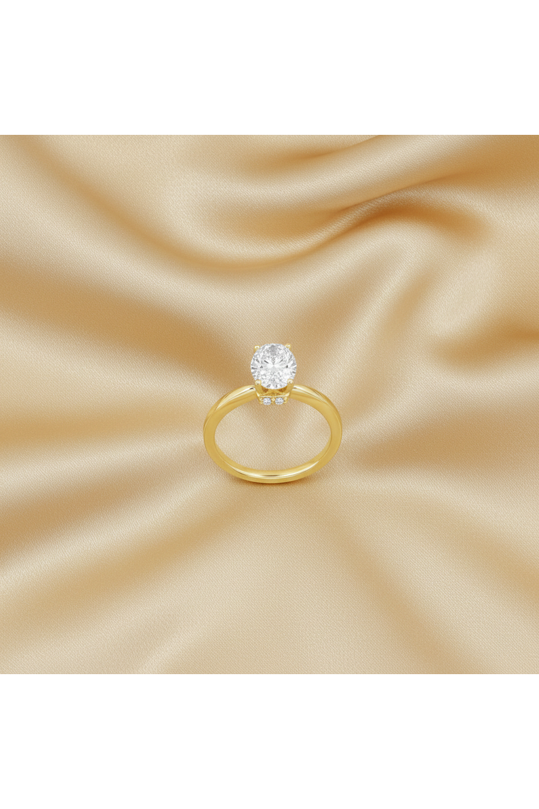 Cassia 14K Yellow Gold Oval Lab Grown Diamond Hidden Halo Engagement Ring - 2.1 Ct, Alternate, color, 14K Yellow Gold