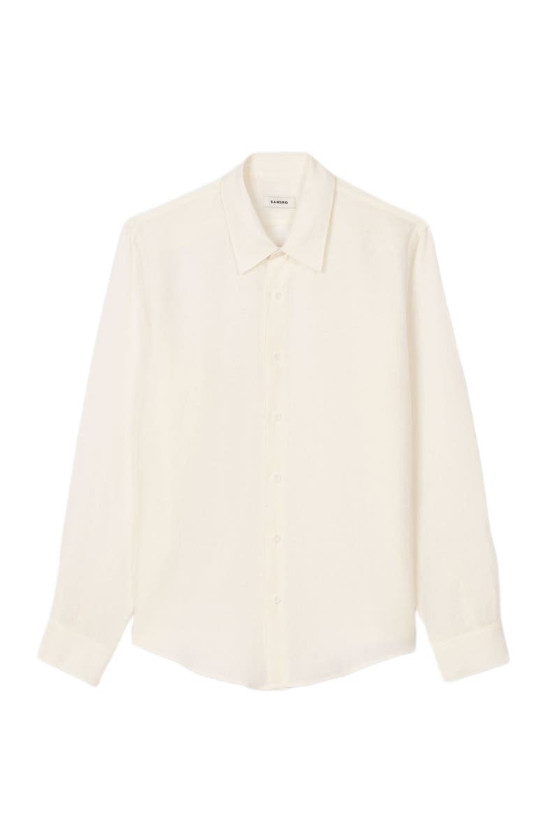 SANDRO Linen shirt, Alternate, color, Ivory.